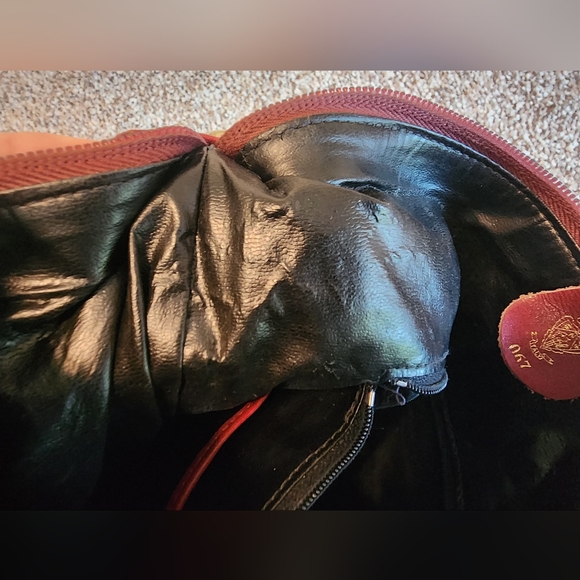 Vintage Gucci Crossbody Bag Purse Maroon Genuine Leather‎ Suede W COA - Picture 7 of 16